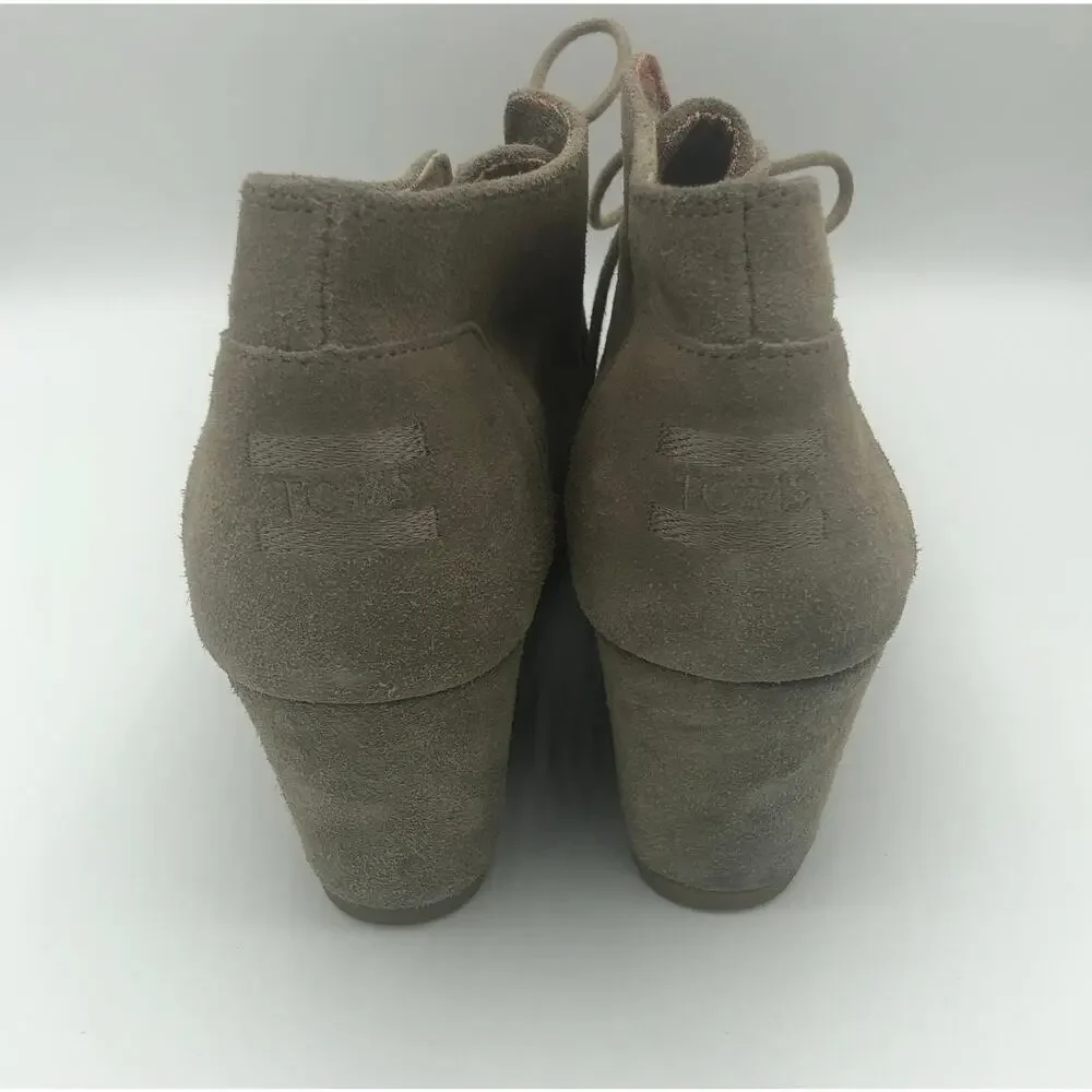 TOMS Desert Wedge Suede Boots | Women's Size 10